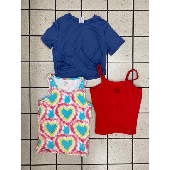 Kids Girls Tank Top Crop Top T Shirt Bundle, Size L (10/12) School Summer - Picture 1 of 2
